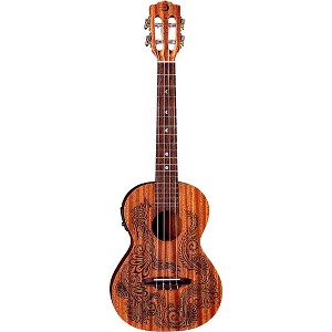 Luna Henna Dragon Mahogany Tenor Acoustic-Electric Ukulele Mahogany - 1 of 3