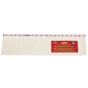Ashley Productions® Clear View Self-Adhesive Large Name Plate Pocket 4.75" x 19", Pack of 25 - 1 of 4