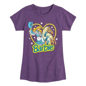 Girls' - Barbie - Retro Western Comic- Toddler And Youth Girls Fitted Short Sleeve Graphic T-Shirt Fitted Short Sleeve Graphic T-Shirt - 1 of 3
