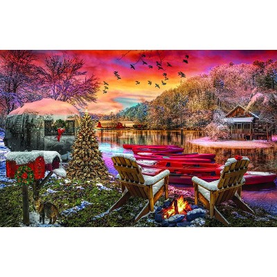 Sunsout Christmas Eve Camping 1000 pc  Christmas Jigsaw Puzzle 30141