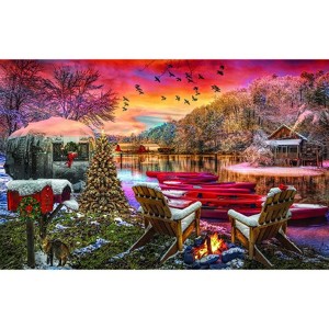 Sunsout Christmas Eve Camping 1000 pc  Christmas Jigsaw Puzzle 30141 - 1 of 4