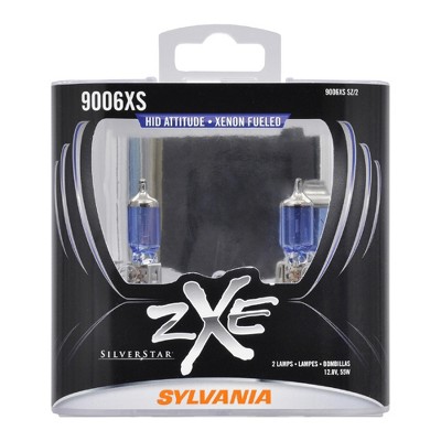Sylvania 9006XSSZ.PB2 High Performance SilverStar zXe White 9006 Xenon Fueled Halogen Fog Headlight Bulbs with HID Attitude and Alloy Coating, 2 Pack