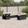 vidaXL Patio Sofa Set with Cushions Outdoor Furniture 10 Piece Poly Rattan - Black and Cream - 2 of 4