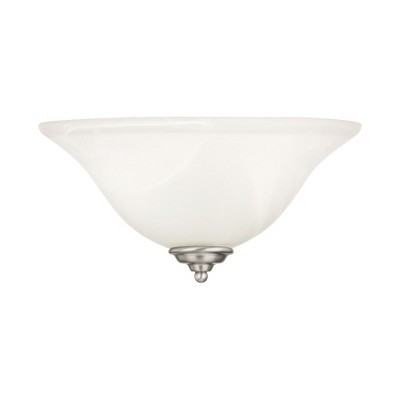 Brushed Nickel Wall Sconce with White Alabaster Glass