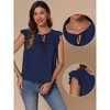 INSPIRE CHIC Women's Casual Summer Dressy V Neck Ruffle Short Sleeve Blouses - 2 of 4