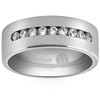 Pompeii3 Men's Brushed Titanium 8mm Ring Moissanite Wedding Band - 4 of 4