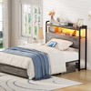 Aheaplus Storage Headboard, Head Board with Charge Station and LED Light - 3 of 4