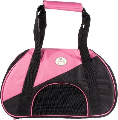 Pink and Black Airline Approved Soft Sided Pet Carrier