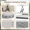 Outdoor Porch Swing Chair Hanging Basket, Patio Swing Chair with Cushion, Hanging Porch Swing for Backyard Garden Balcony, Hold Up to 300 LBS - 3 of 4