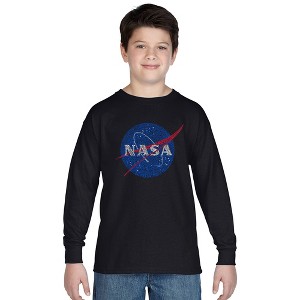 LA Pop Art Boy's Word Art Long Sleeve - NASA's Most Notable Missions - 1 of 4
