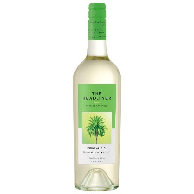 The Headliner by Press Play Wines Pinot Grigio White Wine – 750ml Bottle