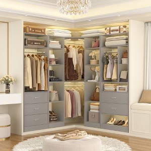 Aheaplus Freestanding Closet Organizer System with 5 Drawers & 12 Shelves - 1 of 4