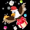 Women's Design By Humans Santa American Bald Eagle Christmas T-Shirt By thebeardstudio Racerback Tank Top - 2 of 3