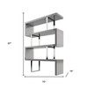 HomeRoots 67" Gray And Silver Metal and Wood Three Tier Etagere Bookcase - 3 of 4