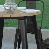 Emma and Oliver Indoor/Outdoor Dining Table, 30" Round All Weather Poly Resin Top with Steel Base - 4 of 4