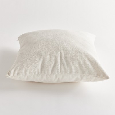 24" Off-White Jacquard Square Indoor/Outdoor Pillow