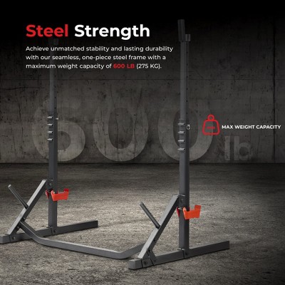 Multifunctional Black Steel Adjustable Bench Press Squat Rack