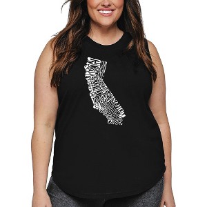 LA Pop Art Women's Word Art Tank Top - California State - 1 of 4