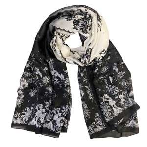 Wrapables Silk Like Satin Polyester Large Scarf Wrap, Floral Lace - 1 of 4