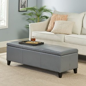 Kumasinova Upholstered Storage Ottoman, Contemporary Ottoman with Storage, 51.25" Ottoman Bench, Entryway Bench, Foot Stool with Pressure Hinges - 1 of 4