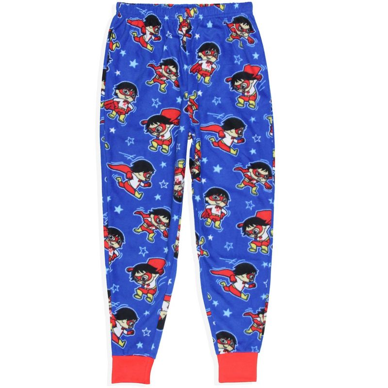 Ryan's World Pajamas Boys' Super Hero Shirt and Plush Pants Pajama Set, 4 of 6
