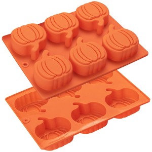 Aoibox Silicone Pumpkin Molds, 2 Pack Pumpkin Cake Molds for Thanksgiving Oreo, Muffin,Hot Chocolate Bomb,Halloween, Fall Baking,Wax Melts,Soap Making - 1 of 4