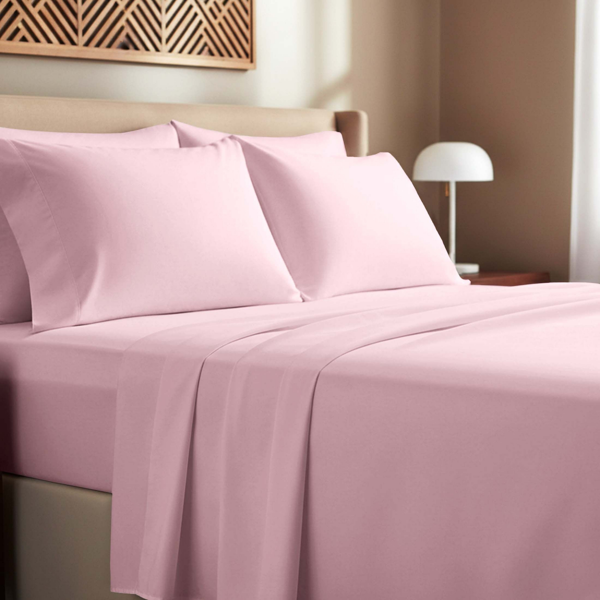 Soft 100% Cotton Sheets Set - Durable Sateen, 12" Pocket - by California Design Den - Pink, Twin