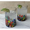 Dos Sueños Mexican Hand Blown Drinking Glasses - Confetti Carmen Design - 14oz - Set of 2 - 3 of 4