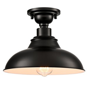 Claxy Farmhouse Ceiling Light Semigloss Black Semi Flush Ceiling Lighting - 1 of 4