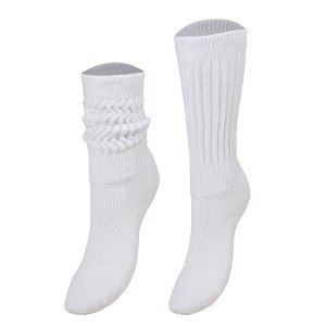 Kids Cotton Knee High Slouch Socks – 1 Pair – Ages 3-15 – Soft, Elastic & Breathable - 1 of 4