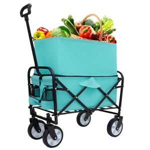 KTMBDW Extention Collapsible Folding Heavy Duty Utility Wagon Cart for Outdoor Sports, 225 pounds Weight Capacity, Camping, Garden and Shopping - 1 of 4