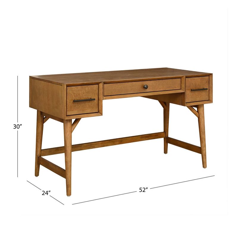 Reed Mid Century Office Desk with Storage Light Brown - Abbyson Living, 6 of 11
