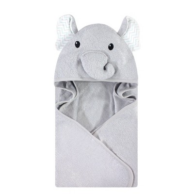 Hudson Baby Infant Unisex Rayon from Bamboo Animal Hooded Towel, Gray Elephant, One Size
