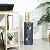 SONGMICS Umbrella Stand, Metal Umbrella Holder for Entryway, with Water Tray and 4 Hooks, 7.7 x 7.7 x 19.3 Inches, Round - 3 of 4
