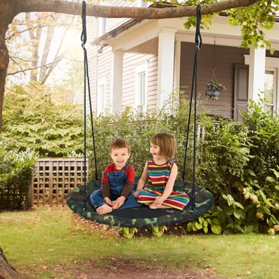 Infans 40" Flying Saucer Tree Swing Outdoor Play Set w/Adjustable Ropes Gift for Kids