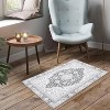 Boho Printed Washable Area Rug, Distressed Foldable Low Pile Carpet, Non Slip Vintage Accent Rug for Living Room Bedroom Office - 4 of 4