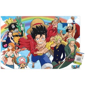 Trends International One Piece: Fishman Island - Crew Sky Unframed Wall Poster Print Clear Push Pins Bundle 22.375" x 34" - 1 of 4