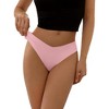 TIME HOLLOW Pink Seamless Thong Underwear Set - 2 of 3
