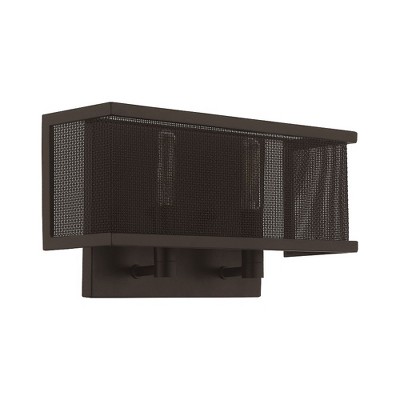 Braddock Urban Bronze Dual Light Wall Sconce with Stainless Steel Mesh Shade