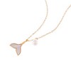 Anna-Kaci Gold Tone Mermaid Tail Fashion Necklace with Pearl Accent and Mother of Pearl Inlay - Gold - 2 of 4