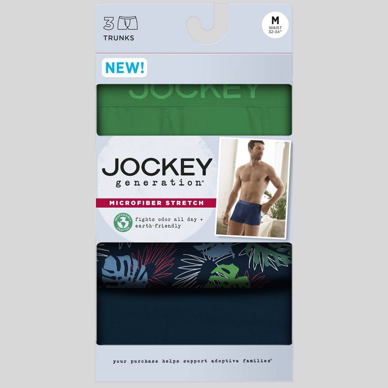 Jockey Generation™ Men's Microfiber Trunks 3pk - Navy Blue/Green, 5 of 6