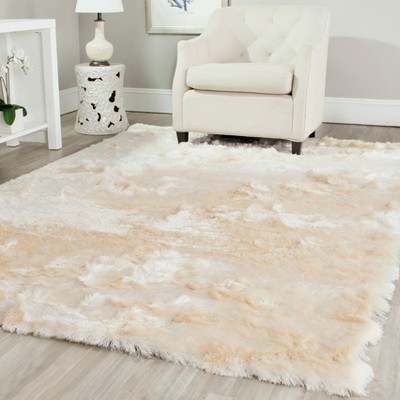 Ivory 8' x 10' Hand-Tufted Shag Area Rug