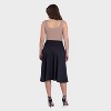 24seven Comfort Aapparel Womens Pleated Elastic Waist Pocket Midi Skirt - 3 of 4
