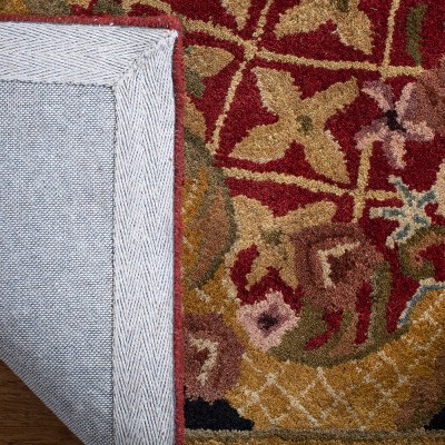 Handmade Black and Burgundy Wool Tufted 6' x 9' Area Rug