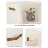 Aoibox Decorative Storage Bins with Clear Window Lids Fabric Collapsible Closet Organizer Baskets Beige 3 Pack - 4 of 4