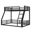 Kumasinova Minimalist Low-Floor Metal Bunk Bed with Full-Length Guardrails, Noise-Reducing Design Black Bed Frame for Kids/Teens/Guest Rooms - 3 of 4