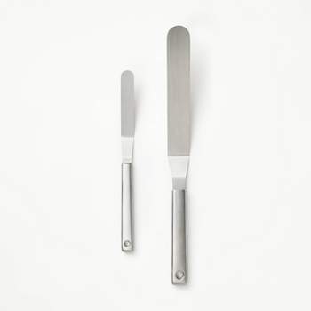 2pk Stainless Steel Icing Spatula Set Silver - Figmint™