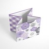 Bacati - Watercolor Floral Purple/Gray Fabric Storage Box/Tote Small - 3 of 4