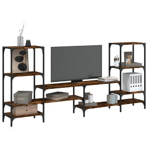 vidaXL TV Stand Smoked Oak 81.3 in.x11.2 in.x37.4 in. Engineered Wood - 1 of 4