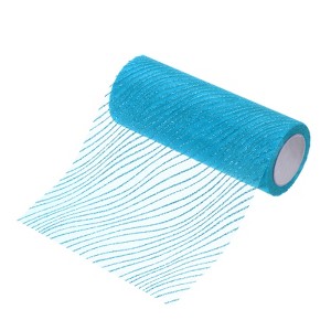 Unique Bargains Sheer Nylon Glitters Wave Mesh Decorative Ribbon Trim 6 Inch 10 Yards - 1 of 4